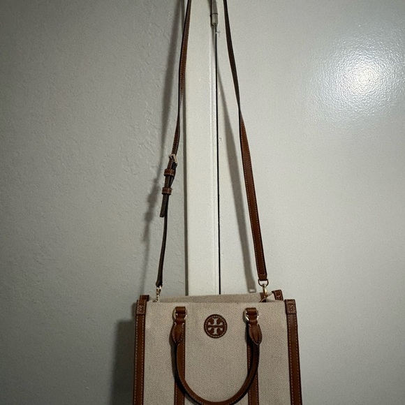 Tory Burch Tan and Cream Satchel w/Crossbody Strap NWOT - Picture 10 of 10